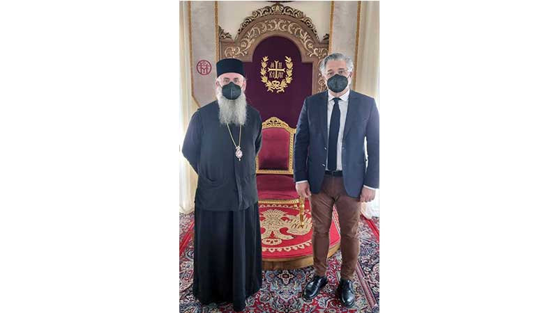 Ο Χρήστος Ζευκλής με τον Ναματιανό Μητροπολίτη Περιστερίου Γρηγόριο