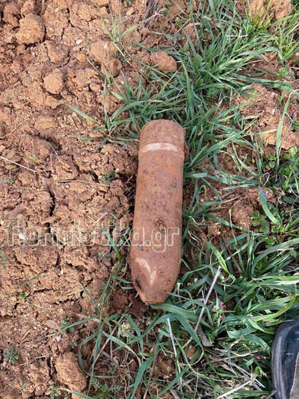 Οβίδα μεγέθους περίπου 35cm εντοπίστηκε σε ιδιόκτητο χωράφι στην Τ.Κ Φανού του Δήμου Αμυνταίου
