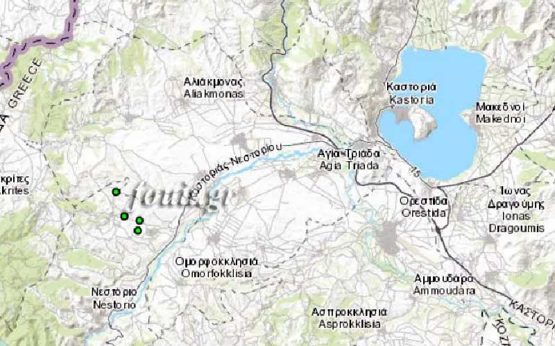 Τρεις σεισμικές δονήσεις στην Καστοριά τη νύχτα (χάρτης)