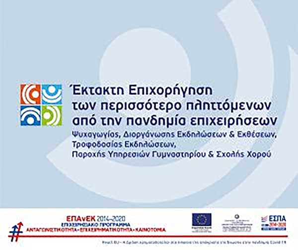 Διαδικτυακή ενημερωτική εκδήλωση για την Δράση “Έκτακτη επιχορήγηση των περισσότερο πληττόμενων από την πανδημία επιχειρήσεων”
