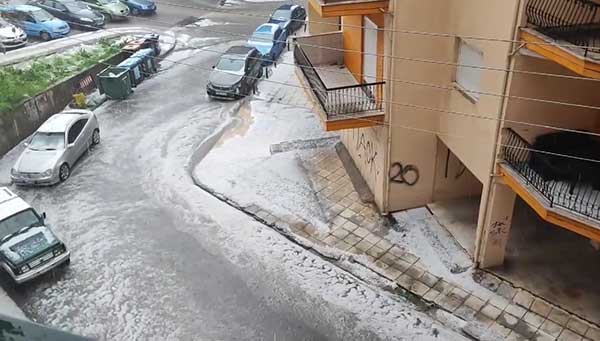 Δρόμοι ποτάμια και χαλάζι στην Φλώρινα