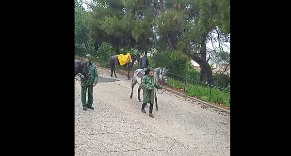 Παρά τη βροχή οι πιστοί καβαλάρηδες ξεκίνησαν την επιστροφή των λειψάνων του Αγίου Νικάνωρα