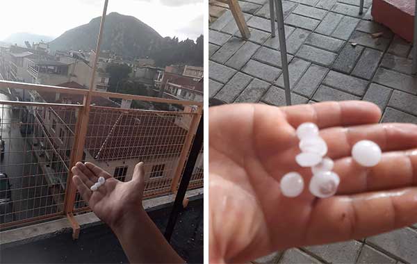 Χαλαζόπτωση πριν λίγο στα Σέρβια και στην γύρω περιοχή