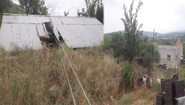 Κωσταράζι – Στέγη ξηλώθηκε και πέταξε 50 μέτρα μακριά