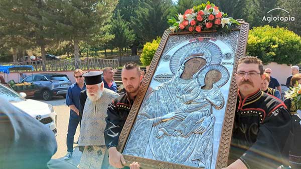 Επιστροφή ιεράς εικόνας της Παναγίας Ελεούσας από την Γαλατινή στο Μοναστήρι Μικροκάστρου