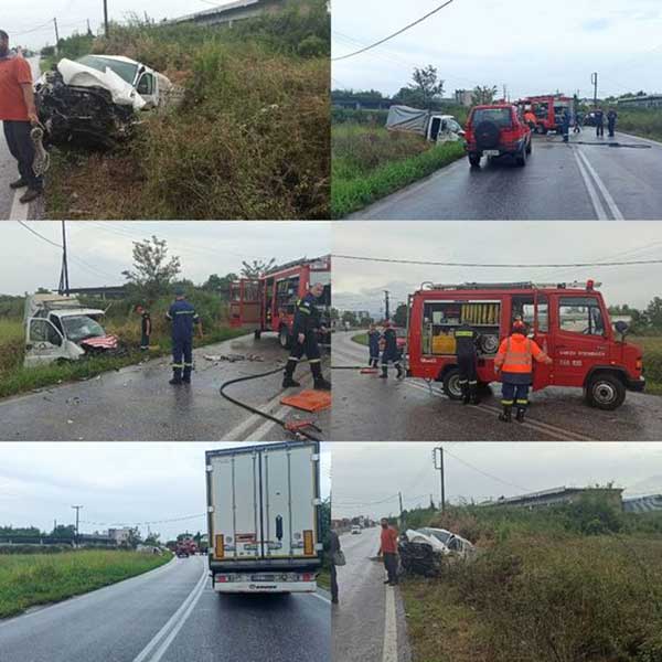 Μετωπική σύγκρουση 2 οχημάτων στον δρόμο Βέροιας-Νάουσας – Στο Νοσοκομείο οι οδηγοί