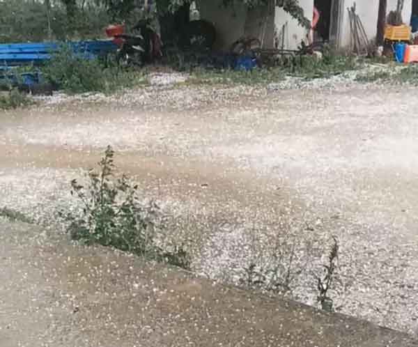Σφοδρή χαλαζόπτωση στην Πολυκάρπη Καστοριάς