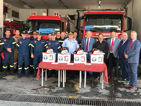 Η AHEPA HJ015-IOANNIS TRANTAS Kozani αρωγός στην πυροπροστασία της Κοζάνης με τη δωρεά τεσσάρων βενζινοκίνητων μηχανημάτων κοπής ξύλου (αλυσοπρίονα)