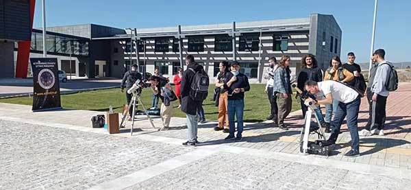 Παρατήρηση της μερικής ηλιακής έκλειψης, από τον Αστρονομικό Σύλλογο Δ. Μακεδονίας, στο Πανεπιστήμιο στη ΖΕΠ