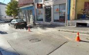 Διαρροή της τηλεθέρμανσης στην οδό Βενιζέλου της Κοζάνης