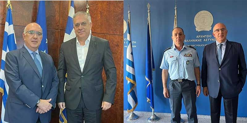 Με τον υπουργό Προστασίας του Πολίτη και τον Αρχηγό της Ελληνικής Αστυνομίας συναντήθηκε ο Μιχάλης Παπαδόπουλος