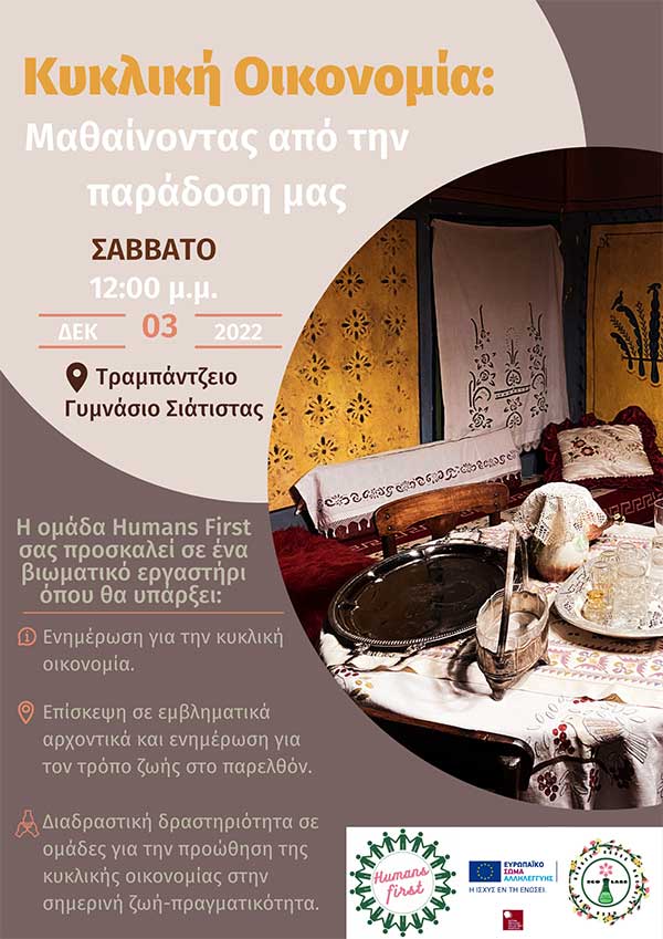 Βιωματικό εργαστήρι “Μαθαίνοντας από την παράδοσή μας” στη Σιάτιστα το Σάββατο 3 Δεκεμβρίου