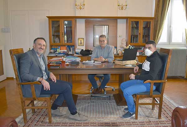 Συνάντηση του δημάρχου Κοζάνης Λάζαρου Μαλούτα με το νέο διοικητή του «Μαμάτσειου» Δημήτρη Σιόλιο