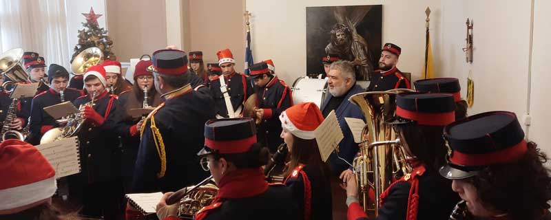 Ευχές και πρωτοχρονιάτικα κάλαντα δέχθηκε ο Δήμαρχος Εορδαίας Παναγιώτης Πλακεντάς, από την Φιλαρμονική του Δήμου «O Αριστοτέλης»
