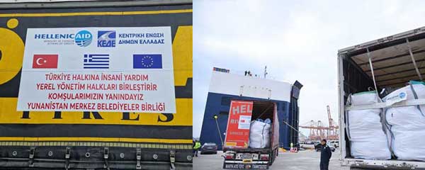 Πάνω από 1.500 τόνοι ανθρωπιστικής βοήθειας από τους Δήμους όλης της χώρας, έφτασαν στους πληγέντες από τους σεισμούς σε Τουρκία και Συρία