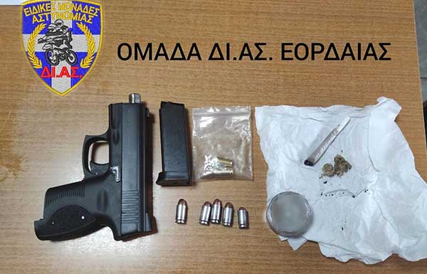 Συνελήφθησαν δύο άτομα στην Πτολεμαΐδα  για κατοχή ναρκωτικών ουσιών και παράβαση της νομοθεσίας περί όπλων, κατά περίπτωση