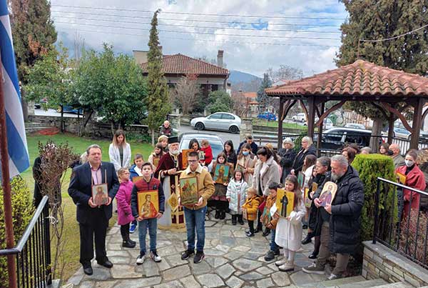 Με (και) μαθητές/τριες των σχολείων του Βελβεντού, η λιτάνευση των εικόνων την Κυριακή της Ορθοδοξίας στον Άγιο Διονύσιο Βελβεντού