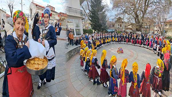Ο τρανός χορός των Λαζαρίνων στην κεντρική πλατεία της Λευκοπηγής – Tο μοίρασμα της Λαζαρόπιτας