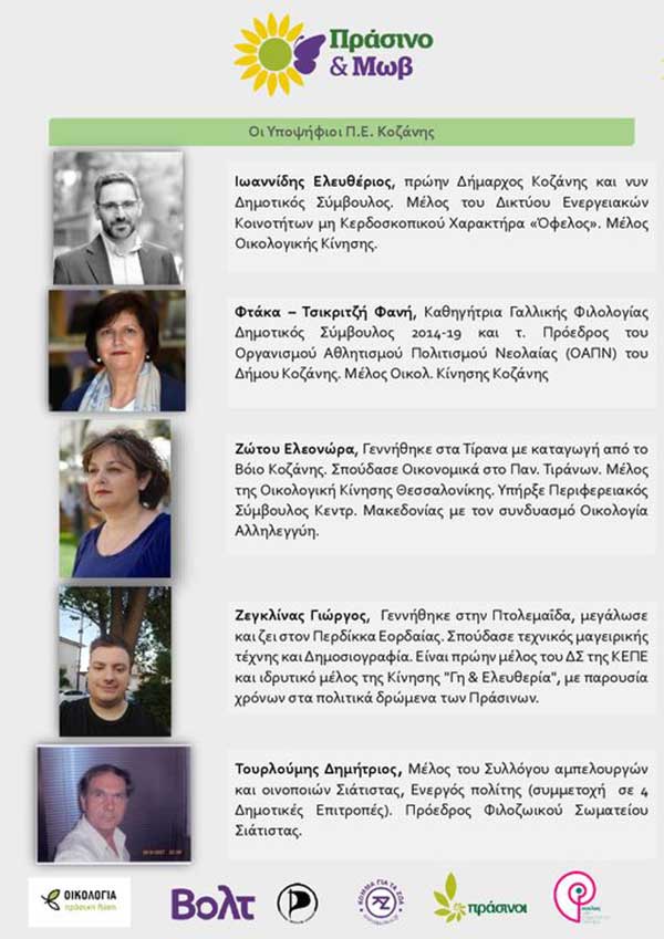 Οι υποψήφιοι της Π.Ε. Κοζάνης