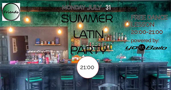 Summer Latin Party και μάθημα bachata στο Friends Meeting Place τη Δευτέρα 31 Ιουλίου
