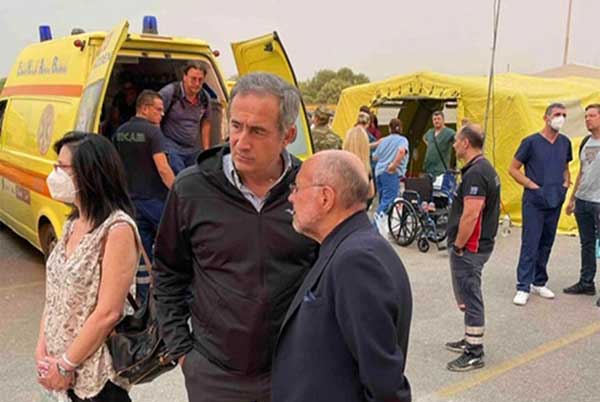 Φωτιά στην Αλεξανδρούπολη: Στο πλωτό νοσοκομείο το κυβερνητικό κλιμάκιο παρουσία του Στάθη Κωνσταντινίδη