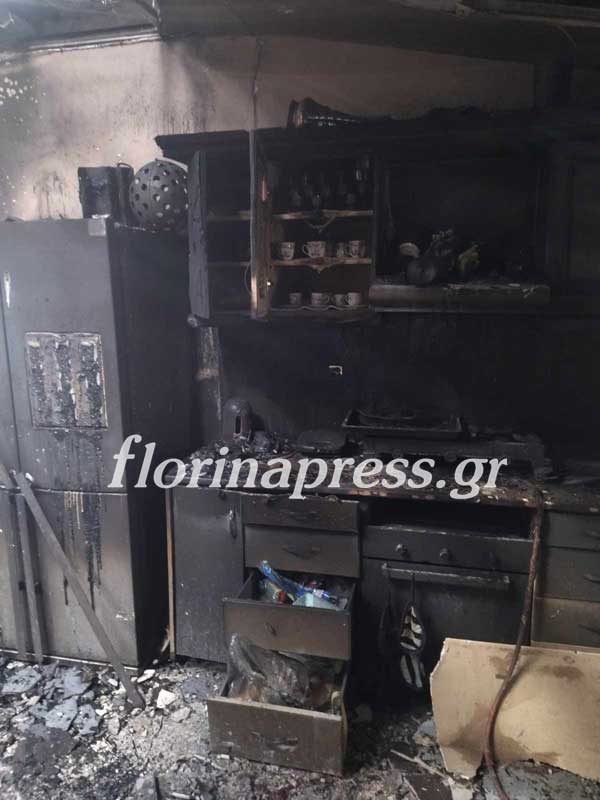Φλώρινα: Κάηκε ολοσχερώς σπίτι στο Αρμενοχώρι από ξυλόσομπα
