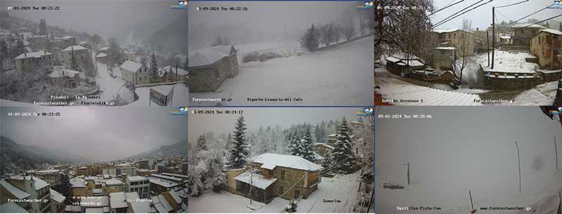 Στα λευκά περιοχές της Δυτικής Μακεδονίας (live camera)