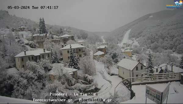 Live camera-φωτογραφίες: Στα λευκά περιοχές της Δυτικής Μακεδονίας