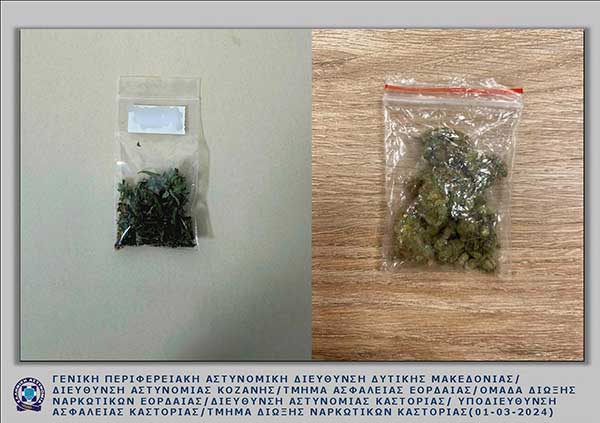 Συλλήψεις 8 ατόμων σε περιοχές της Δυτικής Μακεδονίας, για παραβάσεις της νομοθεσίας περί ναρκωτικών το τελευταίο δεκαήμερο