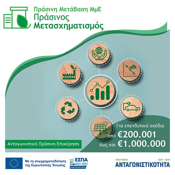 8η Απόφαση Έγκρισης Αποτελεσμάτων Αξιολόγησης για τη Δράση «Πράσινος Μετασχηματισμός ΜΜΕ»