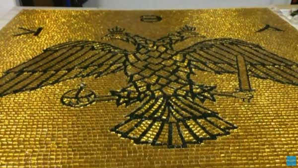 Στο Μουσείο Ιστορίας της ΑΕΚ ο ψηφιδωτός δικέφαλος Αετός που φιλοτεχνήθηκε στην Πτολεμαΐδα