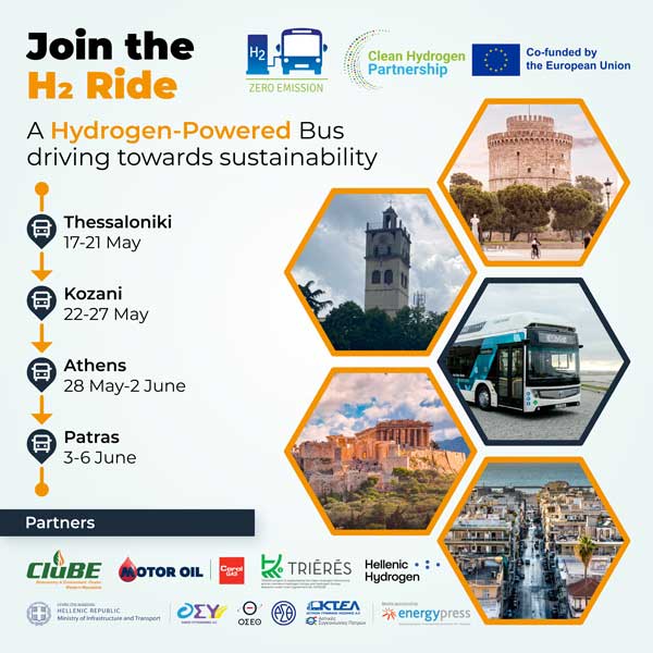 Το τρίτο JIVE Roadshow, ένα λεωφορείο υδρογόνου στην Ελλάδα: Κοζάνη 22-27 Μαΐου