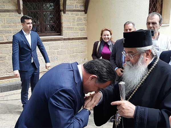 Ο Υπουργός Υγείας Άδωνις Γεωργιάδης στο Μητροπολίτη Σερβίων και Κοζάνης Παύλο