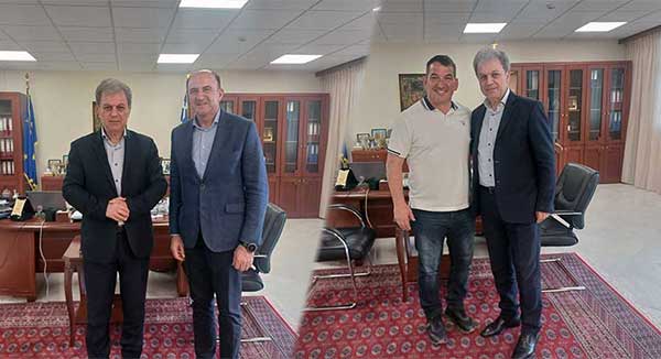 Ο Επίτιμος Αρχηγός ΓΕΑ Γεώργιος Μπλιούμης και ο Πύρρος Δήμας σε εθιμοτυπική επίσκεψη στην Περιφέρεια