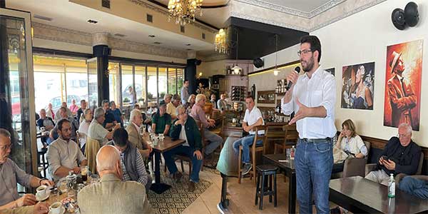 Ο υποψήφιος ευρωβουλευτής του ΠΑΣΟΚ – Κινήματος Αλλαγής Λευτέρης Καρχιμάκης στην Κοζάνη