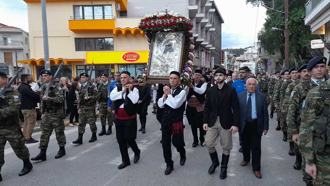 Η λιτανεία της εικόνας της Παναγίας της Ζιδανιώτισσας στην Κοζάνη