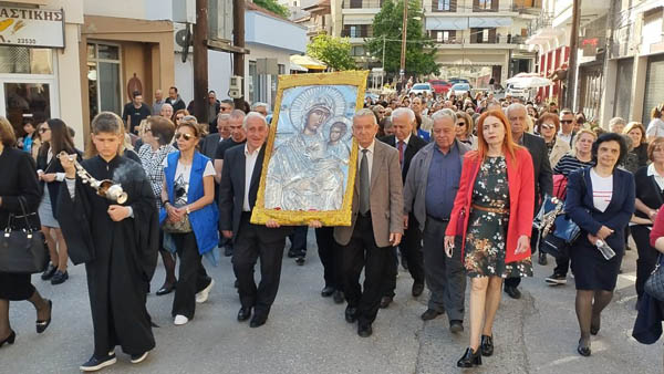 Σιάτιστα – Η Υποδοχή της Ιεράς Εικόνας Παναγίας Ελεούσας από το Μοναστήρι Μικροκάστρου στην Ενορία του Αγίου Δημητρίου