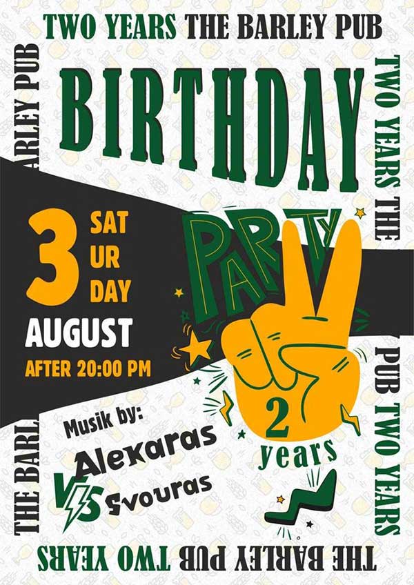 Δύο χρόνια The Barley Pub – Birthday party το Σάββατο 3/8