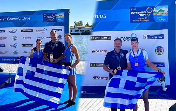 Ο Παναγιώτης Μακρυγιάννης και η Γαβριέλα Λιόλιου με το χάλκινο στην Τουρκία