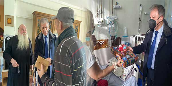 Ευχές και δώρα  στην Παιδιατρική Κλινική του Μαμάτσειου Νοσοκομείου Κοζάνης και στο Εκκλησιαστικό Γηροκομείο Κοζάνης από τον Περιφερειάρχη Δυτικής Μακεδονίας