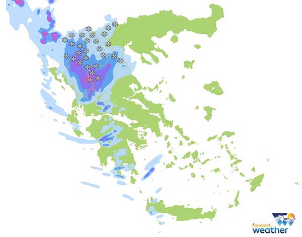 Τοπικές χιονοπτώσεις στα ορεινά και ημιορεινά της Μακεδονίας αύριο Τρίτη