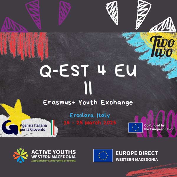 Πρόσκληση για συμμετοχή σε Ανταλλαγή Νέων Erasmus+ με τους Ενεργούς Νέους στην Ιταλία!