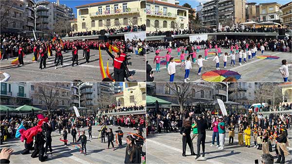 Σάββατο Μικρής Αποκριάς στην Κοζάνη με ήλιο με δόντια και  μοντέρνα χορευτικά στην πλατεία