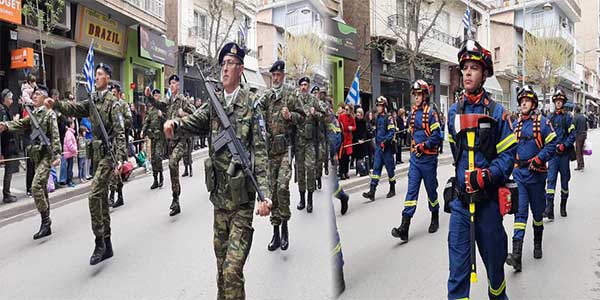 Πυροσβεστική και στρατός παρελαύνουν στην Κοζάνη