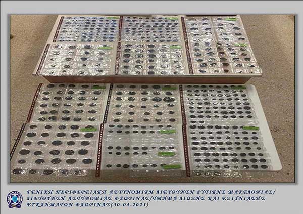 Μεγάλη ποσότητα αρχαίων νομισμάτων, καθώς και μεταβυζαντινές εικόνες βρέθηκαν και κατασχέθηκαν σε οικία στη Φλώρινα