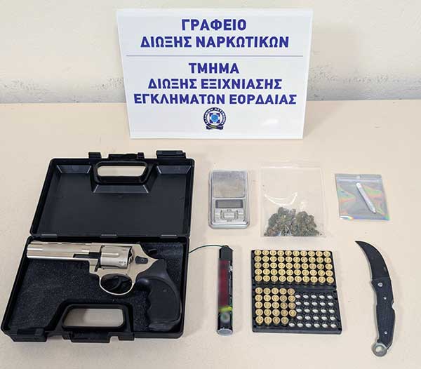 Πτολεμαΐδα: Συνελήφθη 31χρονος για κατοχή ναρκωτικών και παραβάσεις της νομοθεσίας περί όπλων και βεγγαλικών