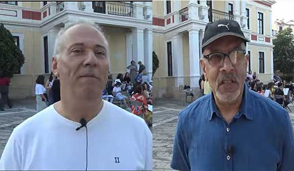 Ο Καλλιτεχνικός Διευθυντής του ΔΩΚ Γιώργος Τζούκας και ο Μαέστρος Χρήστος Κτιστάκης για την εκδήλωση «Η Ελλάδα του Μίμη Πλέσσα»