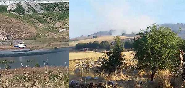 Eλικόπτερα στη μάχη για την κατάσβεση της φωτιάς στα Λιβερά – Μεγάλο το μέτωπο