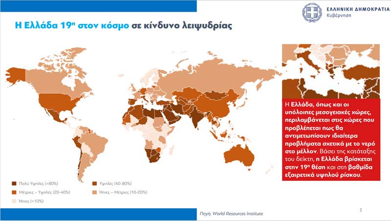 Σε υψηλό κίνδυνο διαθεσιμότητας νερού η Δυτική Μακεδονία