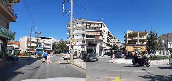 Πολύ κίνηση στην Γκέρτσου λόγω οπτικής ίνας ΔΕΗ και εργασιών στον κόμβο του Κρόκου